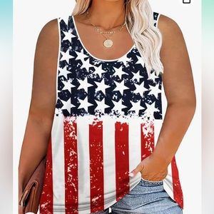 Women’s plus size American flag tank top size XXL